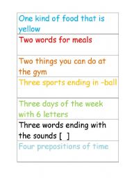 English Worksheet: Word Race