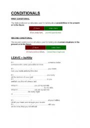 English worksheet: Conditionals: Song: leave -- bunny