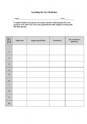 English worksheet: Reading Notes