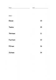 English worksheet: numbers worksheet.. 