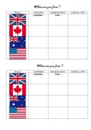 English Worksheet: where are you from?