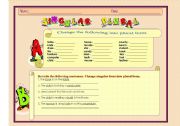 English Worksheet: singular - plural