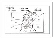 English Worksheet: Multiply coloured clow