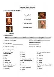 The Borrowers Worksheet (the 1997 film - activities)