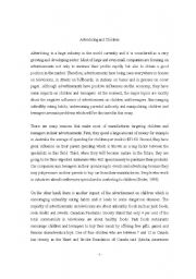 English Worksheet: Advertising and Children