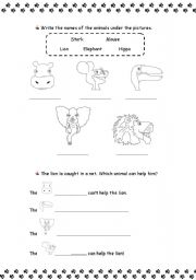 English Worksheet: The Lion and the Mouse