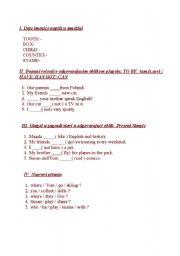 English worksheet: grammar test