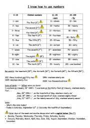 English Worksheet: Numbers