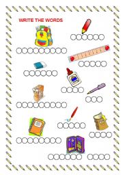 English Worksheet: SCHOOL OBJECTS