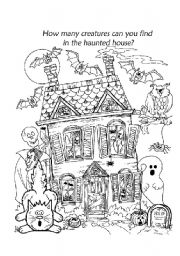 English Worksheet: How many ghosts?