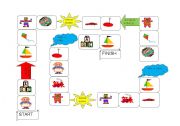 English Worksheet: toys board game