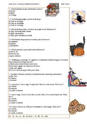 English Worksheet: Halloween quiz