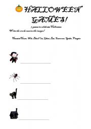 English worksheet: Halloween Games