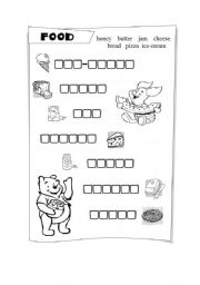 English worksheet: food