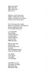 English Worksheet: poems