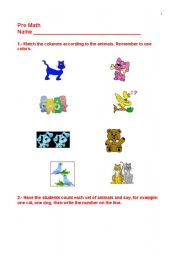 English worksheet: PRE-MATH