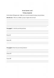 English worksheet: Heroes Essay Graphic Organizer 