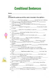 English Worksheet: Conditional sentences