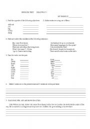 English Worksheet: mixed exercises