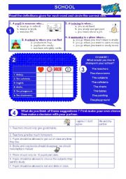 English Worksheet: SCHOOL