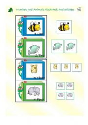 Numbers and Animals Flashcards and Stickers - Part 1