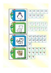 Numbers and Animals Flashcards and Stickers - Part 2