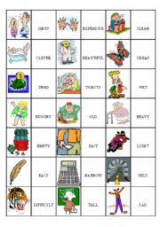 English Worksheet: Domino - Adjectives 1/2
