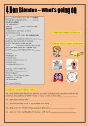 English Worksheet: WHATS GOING ON - 4 NON BLONDS + KEY