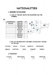 English worksheet: Nationalities