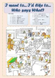 English Worksheet: I want to... Id like to... Patterns - Professions