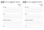 English Worksheet: How to write an informal letter