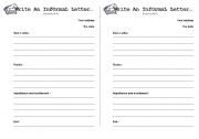 English Worksheet: How to write an informal letter