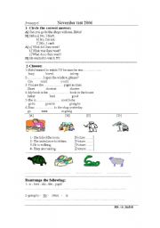 English Worksheet: english test 4 kids