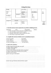 English Worksheet: Giving directions