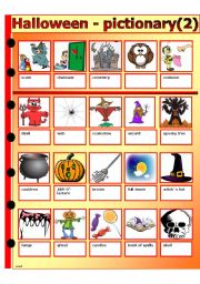 English Worksheet: HALLOWEEN PICTIONARY II.