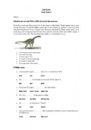 English Worksheet: Test Unit 3 Happy Earth 1