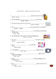 English Worksheet: Plurals and Possessives