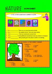 English worksheet: Nature - worksheet