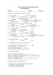 English Worksheet: present perfect