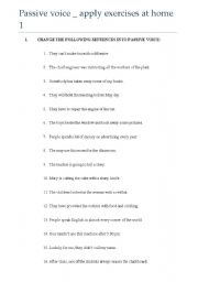 English worksheet: exercises about passive voice