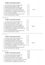 English Worksheet: self assessment