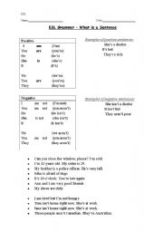 English Worksheet: Grammer - Whats a sentence