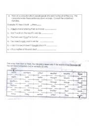 English worksheet: practicing sounds