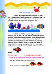 English Worksheet: The sea must live