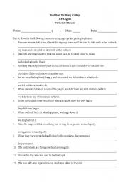 Participle worksheets