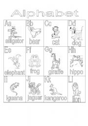 English Worksheet: Animal Alphabet