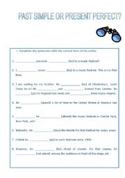English Worksheet: past simple or present perfect
