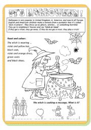 English Worksheet: read and colour