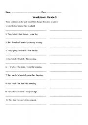 English worksheet: regular past tense verbs