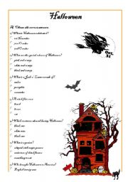 English Worksheet: Halloween Quiz